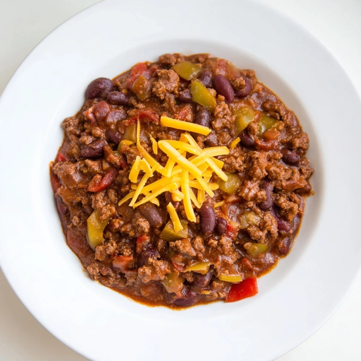 The savory aroma of simple weeknight chili fills the air, ready in under an hour for dinner.