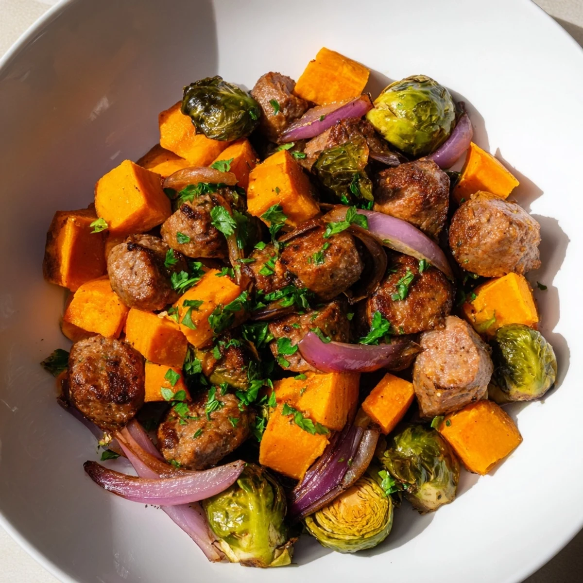 Sausage Sweet Potato Brussels