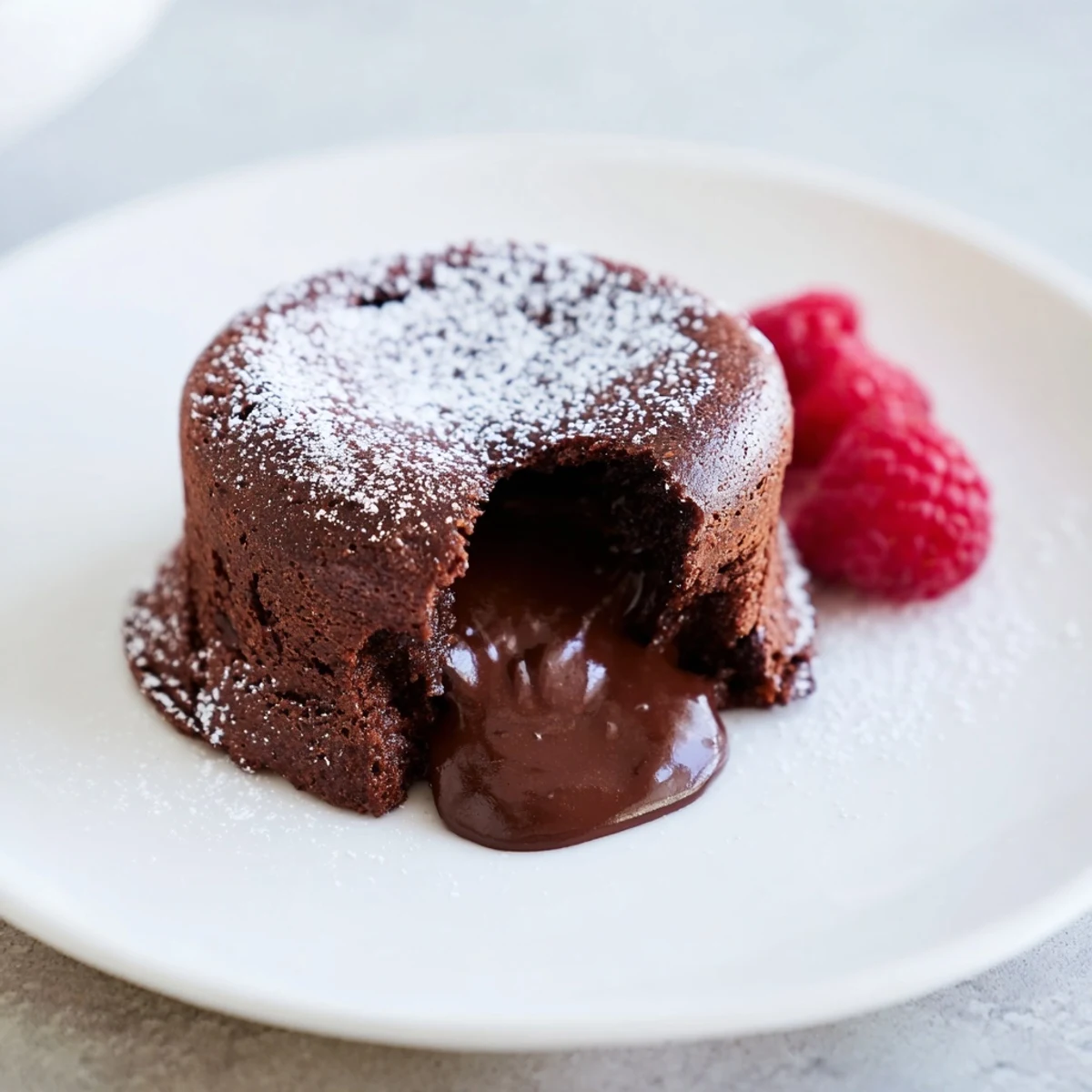 Mini Chocolate Lava Cakes with a flowing, rich molten center, ready to be enjoyed warm.
