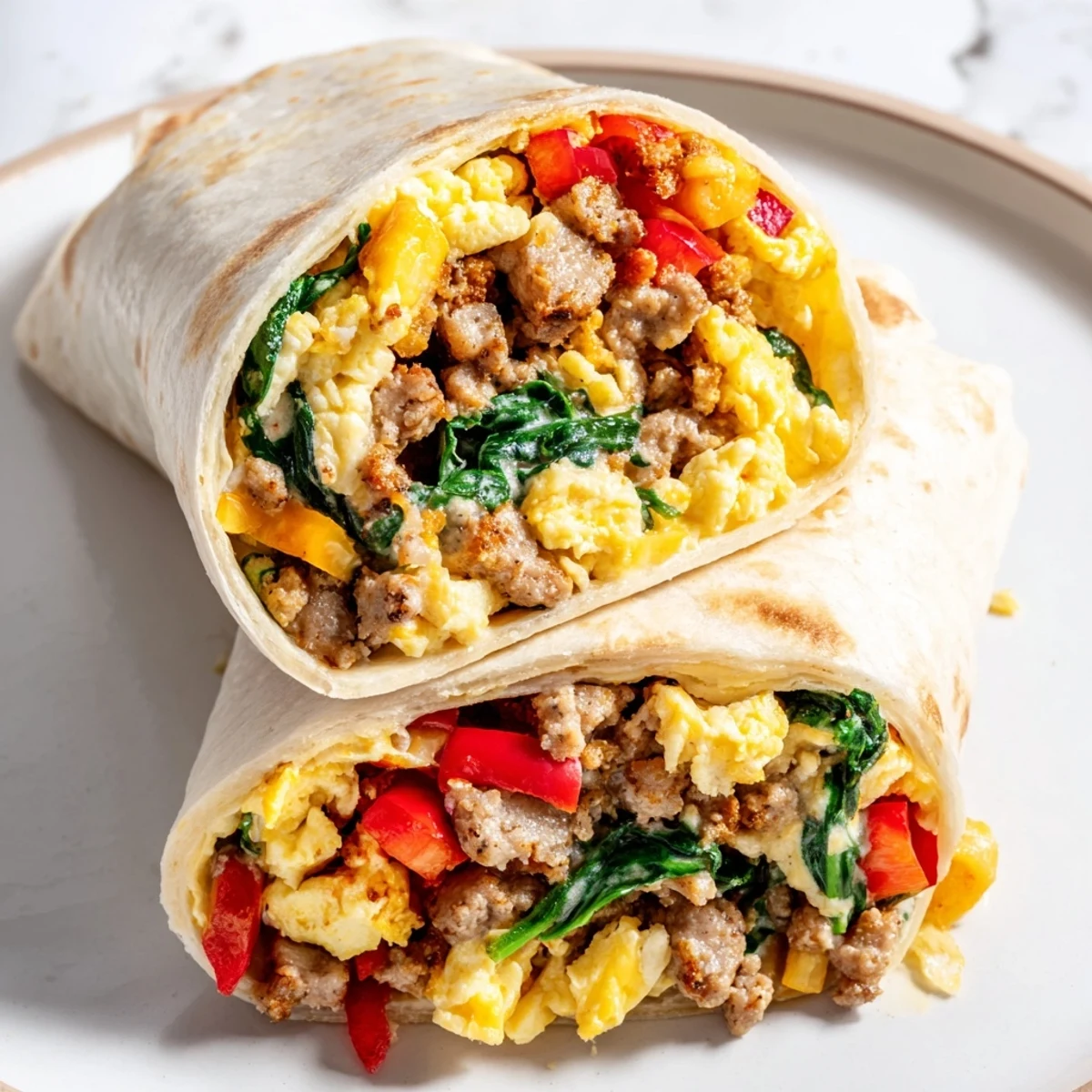These delicious make-ahead breakfast burritos are filled with colorful veggies and wrapped in warm tortillas to enjoy.