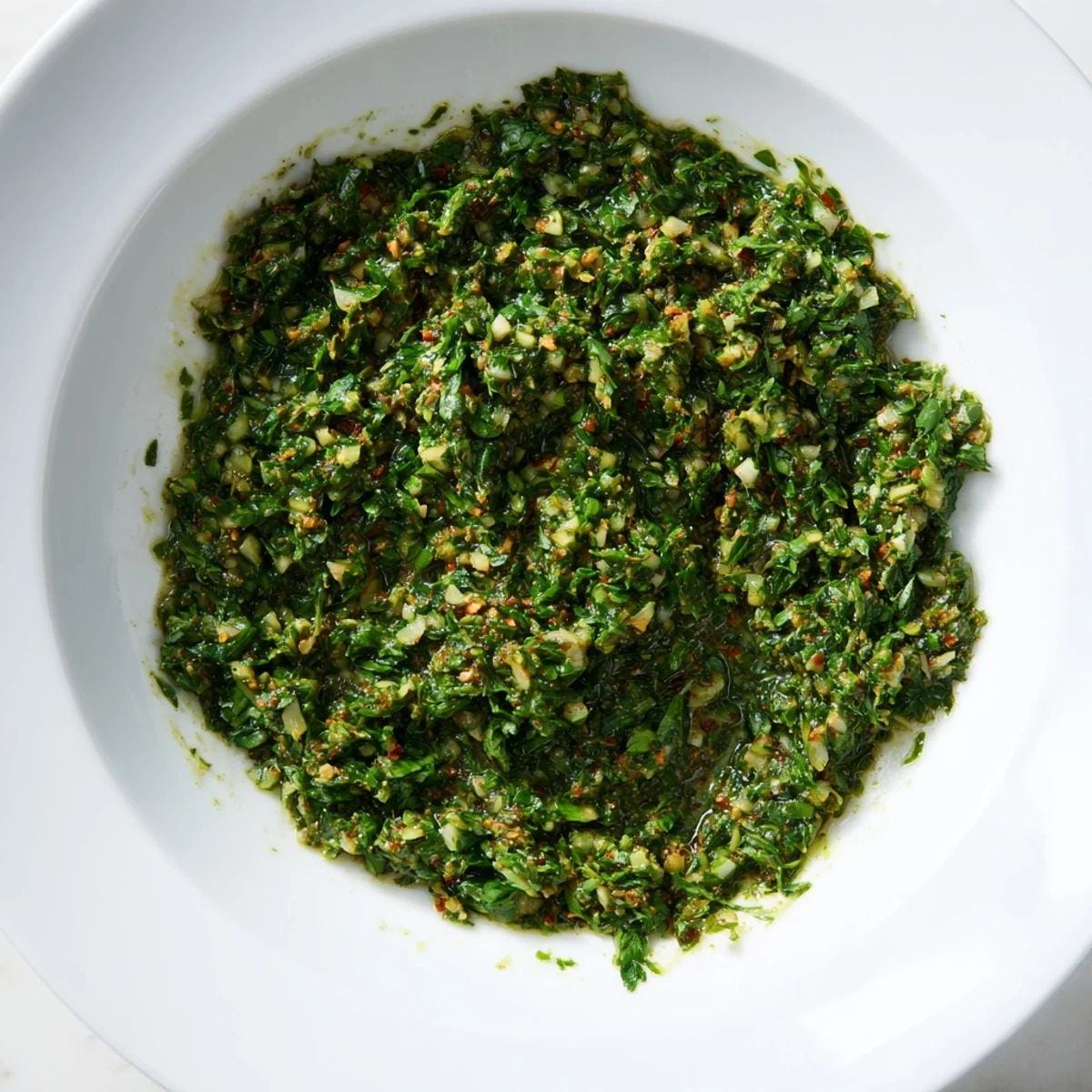 Vibrant photo of homemade Moroccan Chermoula Marinade, showcasing fresh herbs and zesty lemon.