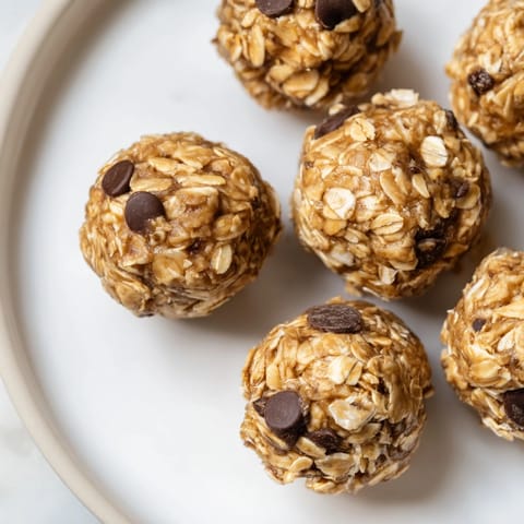 Homemade no-bake peanut butter energy balls, a delicious, bite-sized snack, perfect for a quick energy boost.