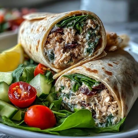 Fresh tuna and white bean salad wraps with crisp veggies and zesty lemon dressing, perfect for a healthy, protein-rich lunch.
