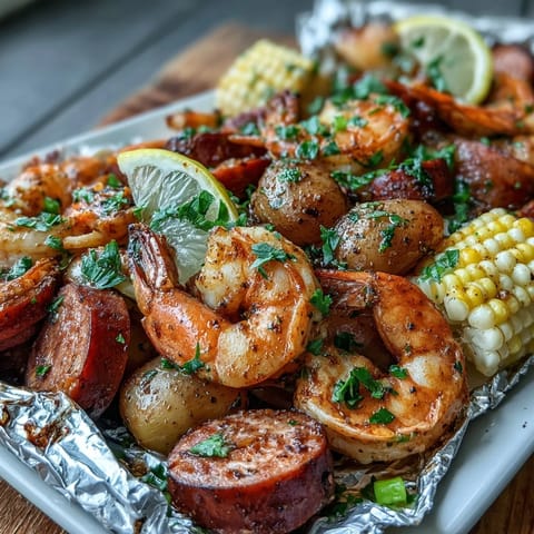 Onion Shrimp Sausage Foil