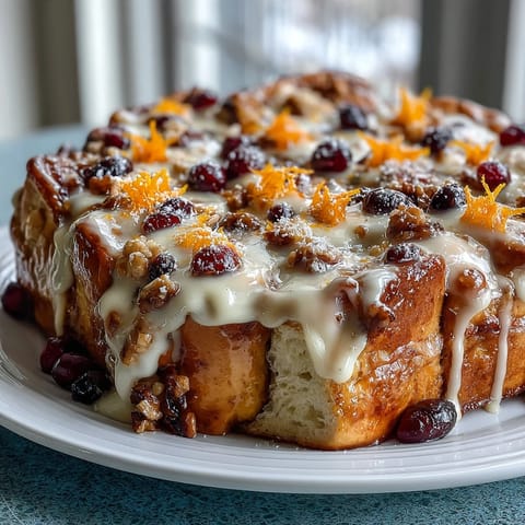Lemon blueberry sourdough French toast bake with golden crust and juicy berries, served warm and perfect for brunch.  