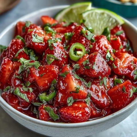 Fresh Strawberry Lime Jalapeño Salsa
