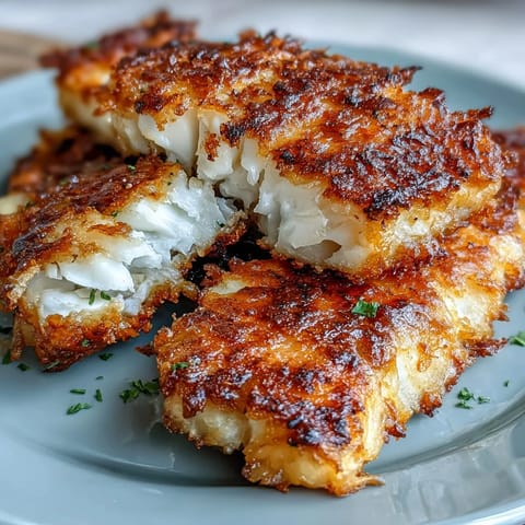 Crispy, golden fried catfish fillets seasoned with Southern spices, served with a creamy, tangy remoulade sauce.  