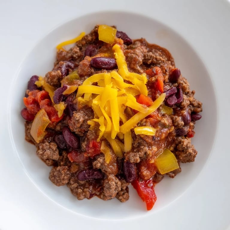 Hearty and flavorful simple weeknight chili, perfect for a cozy, comforting American meal at home.