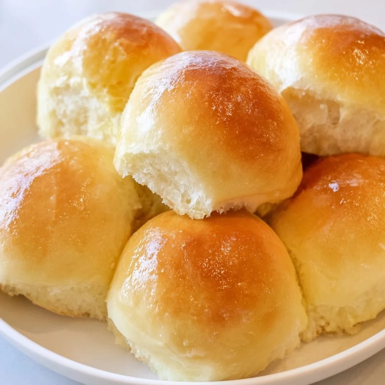 Warm and fluffy, these golden Homemade Dinner Rolls are pictured steaming on a platter, inviting you in.