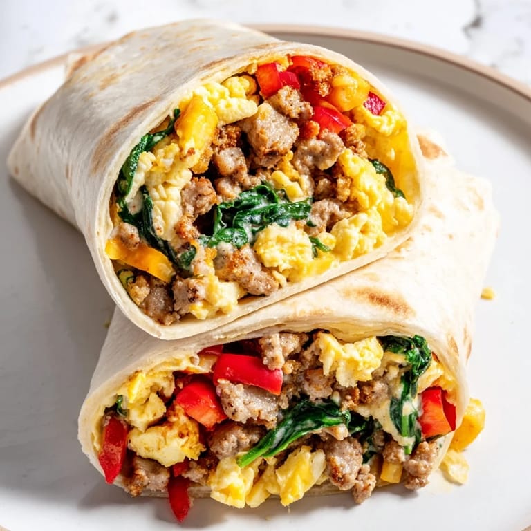 These delicious make-ahead breakfast burritos are filled with colorful veggies and wrapped in warm tortillas to enjoy.