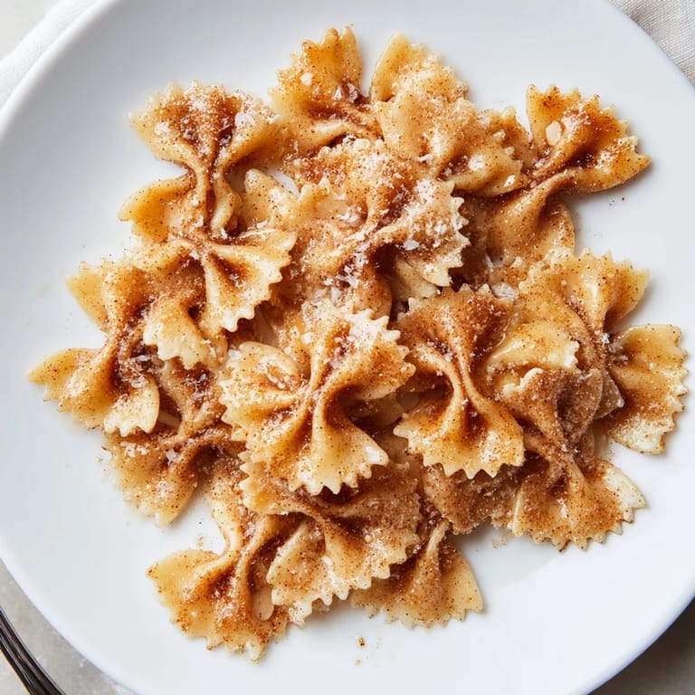Golden-brown air fryer pasta Christmas Crack, coated in cinnamon sugar and ready to enjoy.