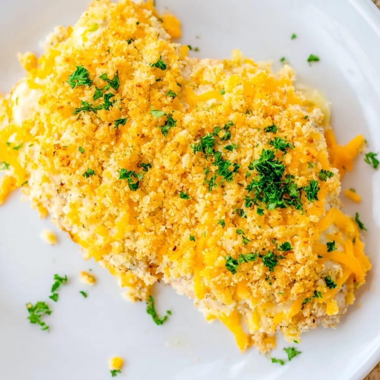 Savory Cheesy Baked Chicken Breast, a simple American dish with tender chicken and flavorful cheese crust.