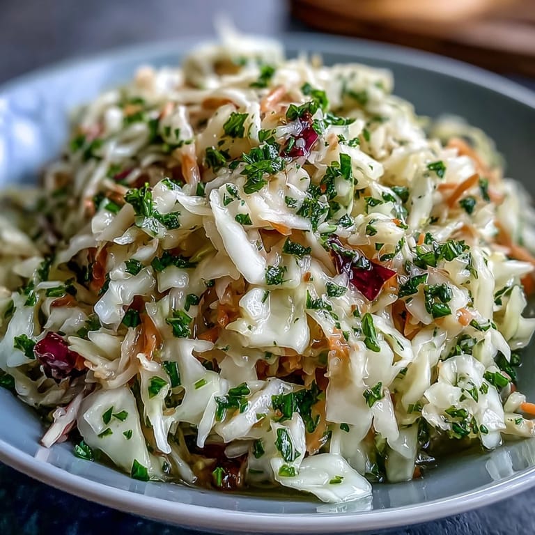 Freshly prepared Sauerkraut Slaw, glistening with a bright, zesty dressing, a perfect side dish.