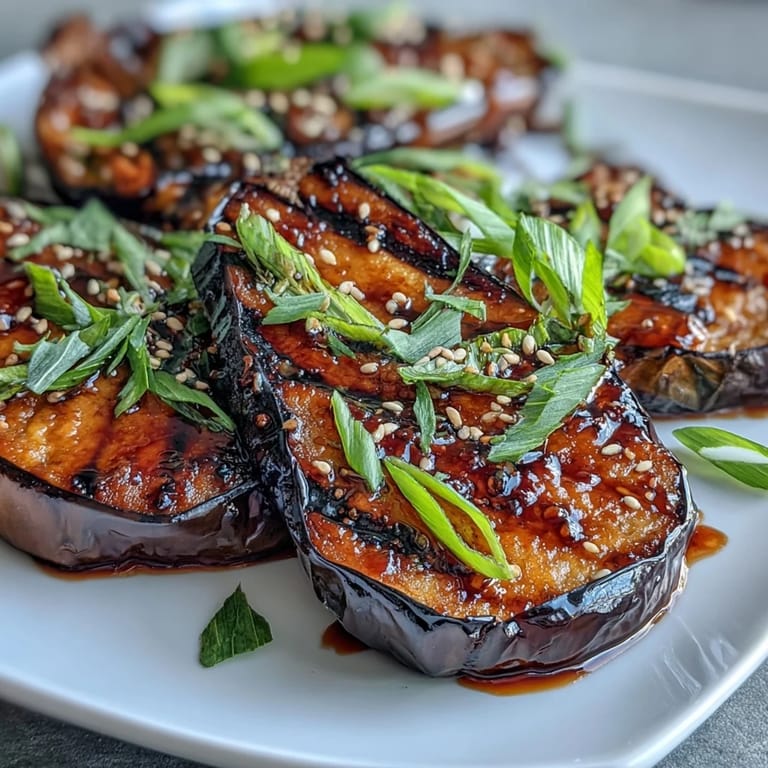 Silky Miso Glazed Eggplant, broiled to perfection with savory umami notes.