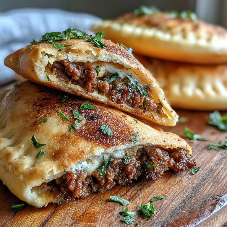 Golden Crispy Lebanese Arayes served warm with a side of tangy yogurt dip.