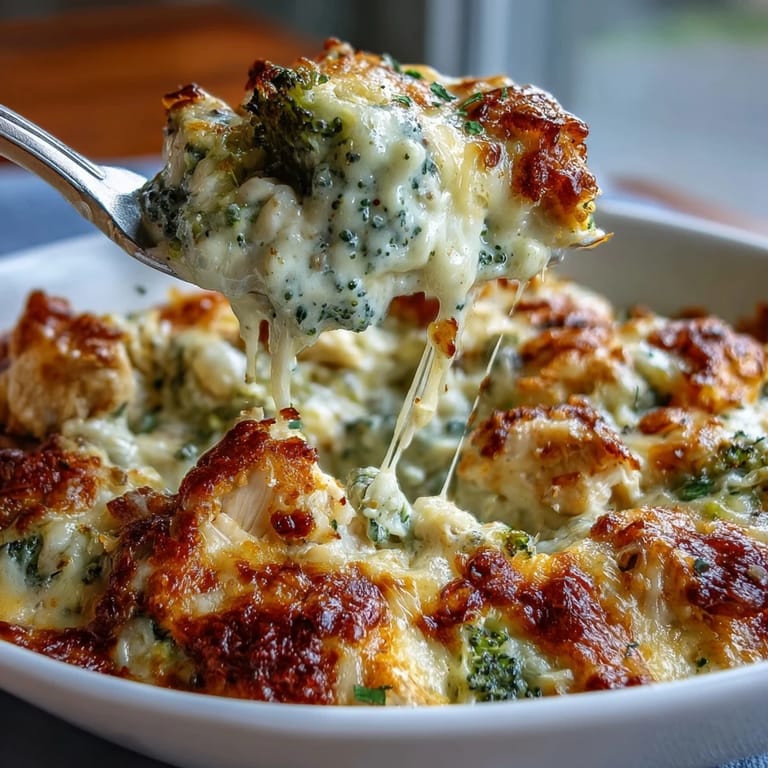 Low-carb comfort food featuring shredded chicken, vibrant broccoli, and gooey melted cheddar cheese in every bite.  