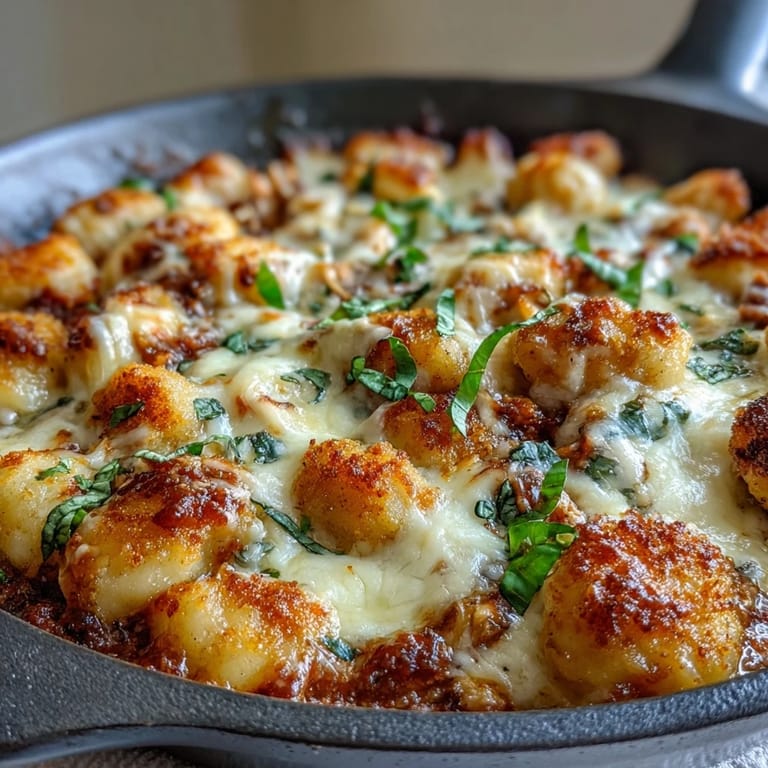 A comforting Chicken Parmesan Gnocchi skillet dinner with juicy chicken, pillowy gnocchi, and a crunchy Parmesan panko topping—ready in 30 minutes.