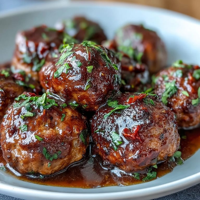 Flavorful crockpot meatballs simmered in ranch, au jus, and pepperoncini juice, creating a rich, tangy, crowd-pleasing appetizer.