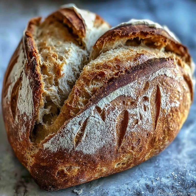 Beautiful heart-shaped sourdough loaf with crisp exterior and soft interior, perfect for a romantic breakfast or brunch centerpiece.