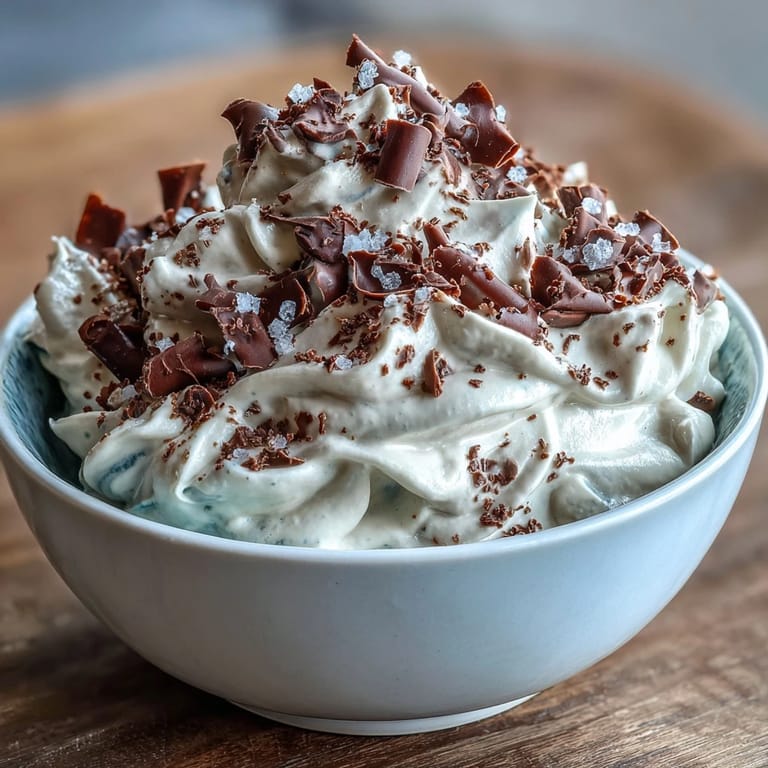 Creamy chocolate protein mousse with a sprinkle of flaky sea salt served in elegant glasses for a modern treat.