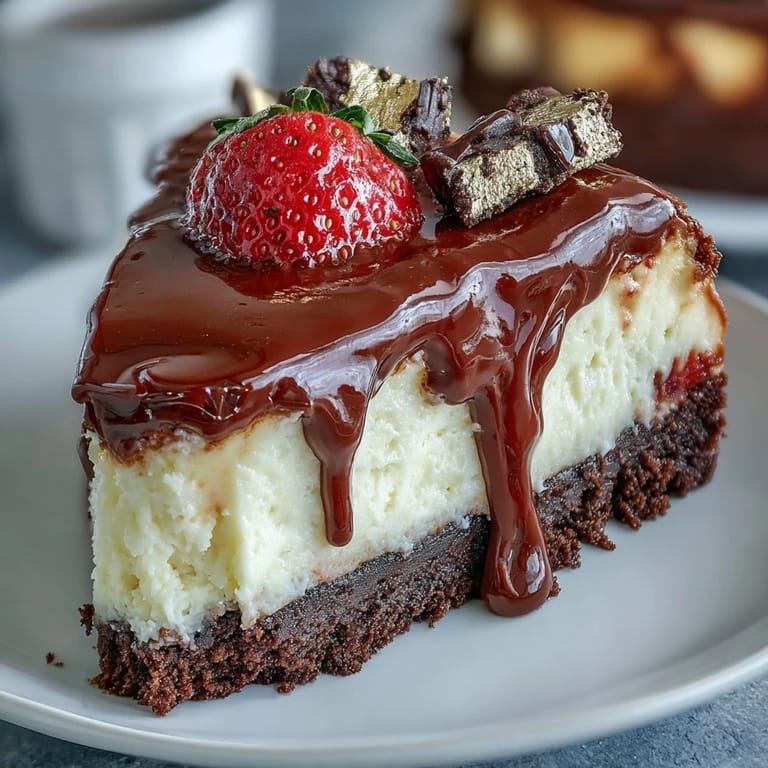 3. Elegant Dubai-style strawberry cheesecake cups with chocolate crust, creamy filling, and optional edible gold leaf for a touch of opulence.