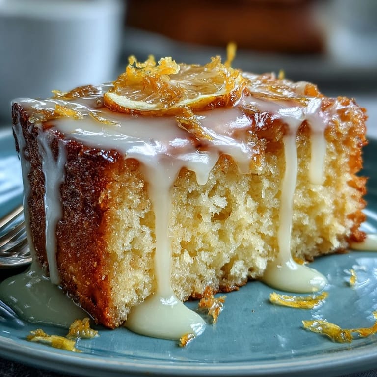 Rich and buttery pound cake with limoncello flavor, finished with a glossy lemon glaze.