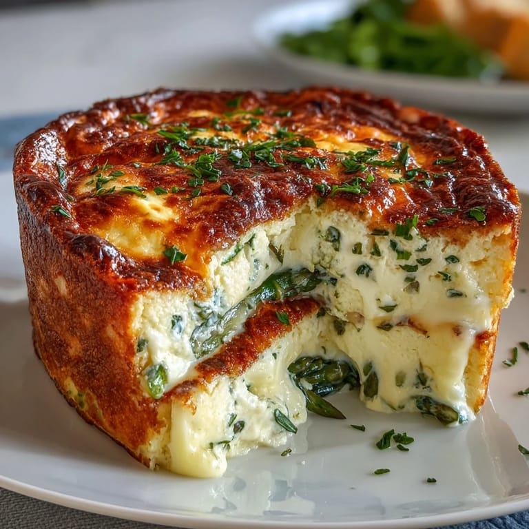 Savory quiche with fresh asparagus and melted Brie, ideal for spring brunches.