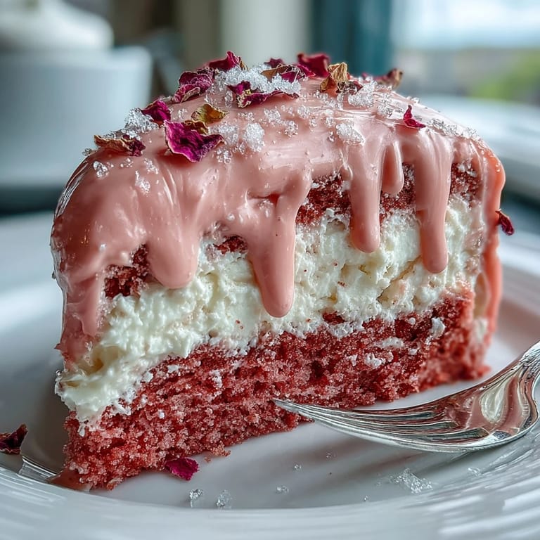 This moist Bridal Shower Rosé Velvet Cake is artfully decorated with edible gold accents.