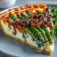 Golden Spring Asparagus Quiche with Gruyère, perfect for a delightful brunch.